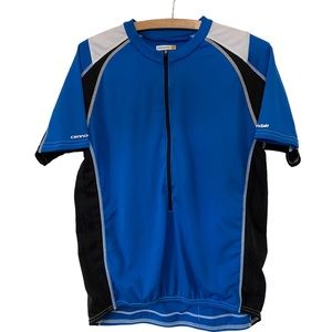 Cannondale Cycling Jersey Mens XL Blue Quarter Zip Mountain Bike Shirt Top